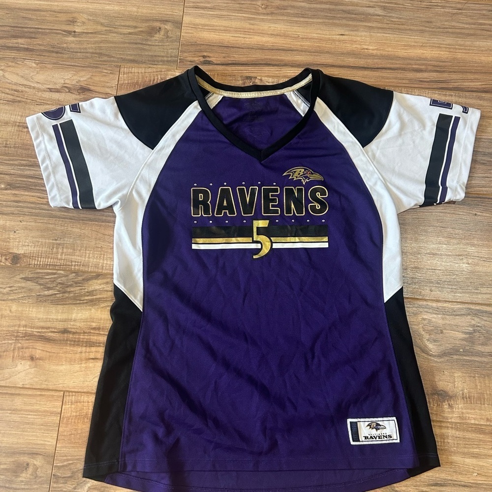 Women’s Ravens #5 Flacco Jersey Rhinestone Embellished Size L - Picture 1 of 8